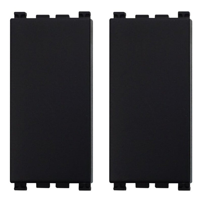 ETTROIT 2 Pezzi Copritasti Copriforo Falso Polo 1P Nero Compatibile Con Vimar Arke