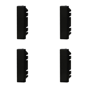 ETTROIT 4 Pezzi Copritasti Copriforo Falso Polo 1/2P Mezzo Modulo Posto Nero Compatibile Con Bticino Axolute