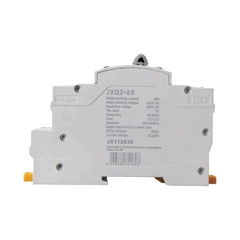 ATS Commutatore di Trasferimento Automatico Fotovoltaico 2P 2M Doppio Alimentazione 63A AC 230V IP20 IEC60947-6-1