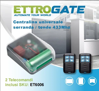 ETTROIT Centralina ricevitore universale per serranda 433 Mhz DC 12-24 V DC 2CH relè Porta garage Apricancello