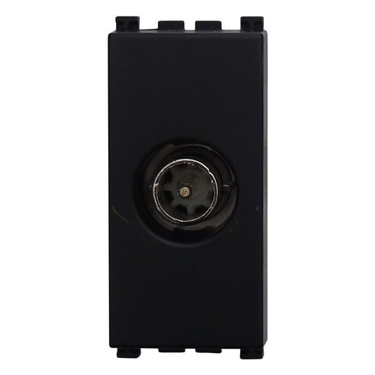 Connettore Presa TV Passante Maschio Colore Nero Compatibile Con Vimar Arke
