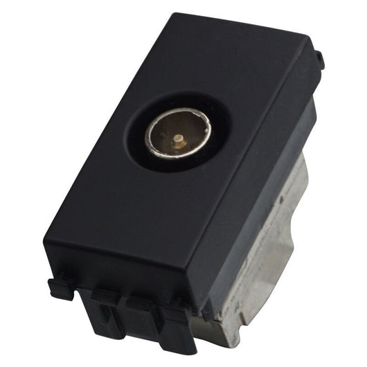 Connettore Presa TV Passante Maschio Colore Nero Compatibile Con Vimar Arke
