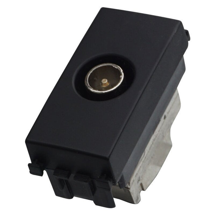 Connettore Presa TV Passante Maschio Colore Nero Compatibile Con Vimar Arke