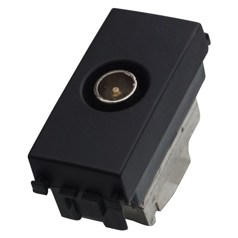 Connettore Presa TV Passante Maschio Colore Nero Compatibile Con Vimar Arke