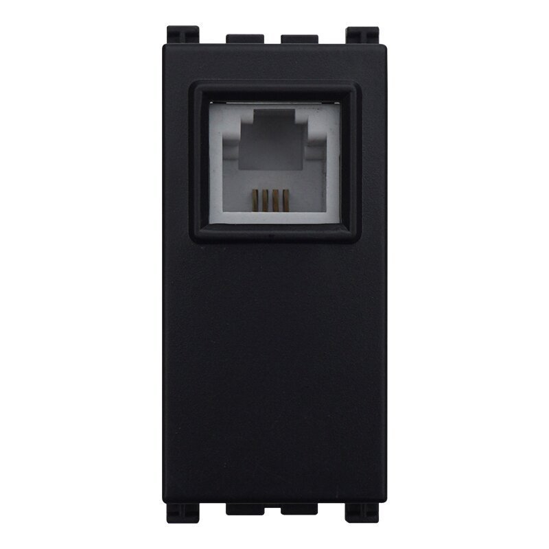 Connettore Telefonica Presa RJ11 Colore Nero Compatibile Con Vimar Arkè