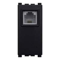 Connettore Telefonica Presa RJ11 Colore Nero Compatibile Con Vimar Arkè