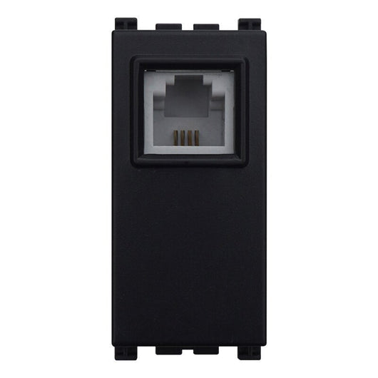 Connettore Telefonica Presa RJ11 Colore Nero Compatibile Con Vimar Arkè