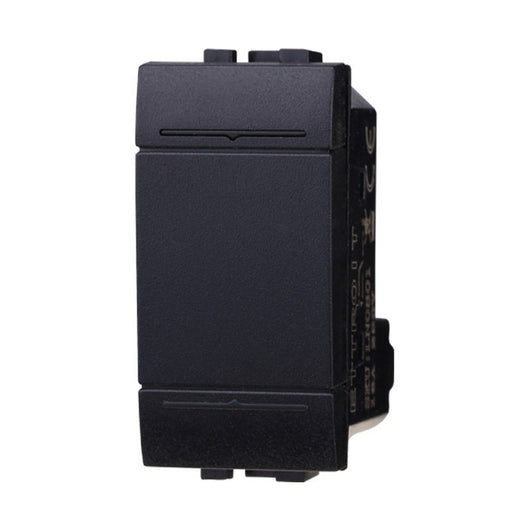 ETTROIT Deviatore 1P 16A Unipolare Colore Nero Compatibile Con Bticino Living International