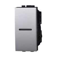 ETTROIT Deviatore Assiale 1P 16A Unipolare Colore GRIGIO Compatibile Con Bticino Living International