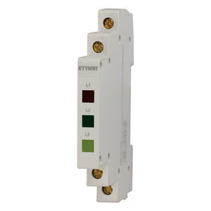 ETTROIT Indicatore Luminoso Modulare Con 3 Fase L1 L2 L3 230V, Occupa Mezzo Modulo DIN, Lampada Spia Led Segnalazione