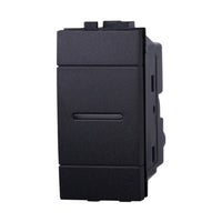 ETTROIT Interruttore Assiale 1P 16A Unipolare Colore Nero Compatibile Con Bticino Living International