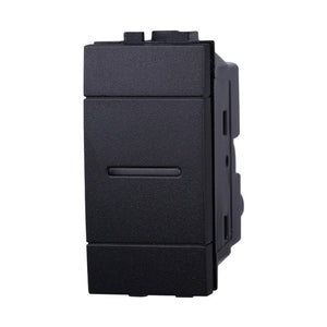 ETTROIT Interruttore Assiale 1P 16A Unipolare Colore Nero Compatibile Con Bticino Living International