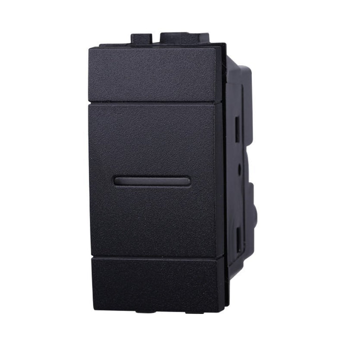 ETTROIT Interruttore Assiale 1P 16A Unipolare Colore Nero Compatibile Con Bticino Living International