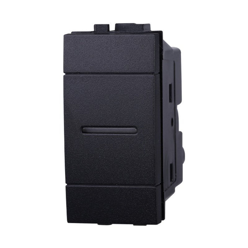 ETTROIT Interruttore Assiale 1P 16A Unipolare Colore Nero Compatibile Con Bticino Living International