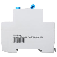 ETTROIT Interruttore Differenziale Puro 2P 16A 6kA 30mA 220V Salvavita Differenziale Occupa 2 Moduli DIN