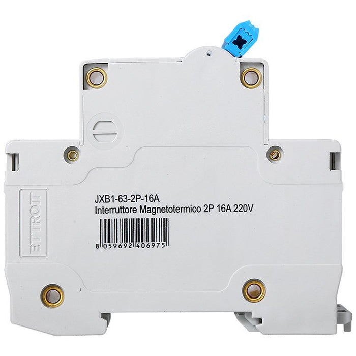Interruttore Magnetotermico Automatico 2P 16A 6000A 220V Salvavita Stotz Occupa 2 Moduli DIN