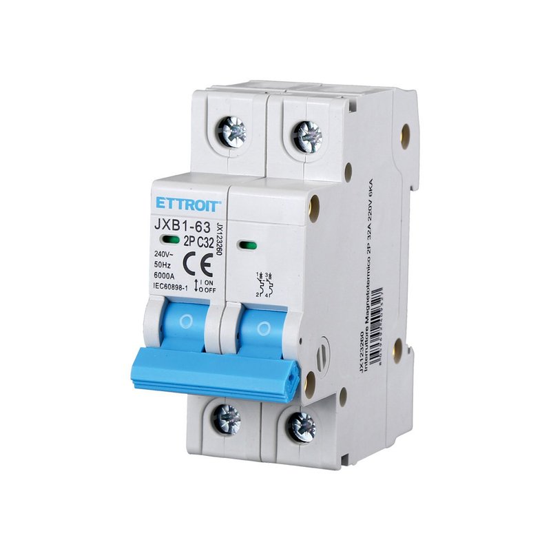 Interruttore Magnetotermico Automatico 2P 32A 6000A 220V Salvavita Stotz Occupa 2 Moduli DIN