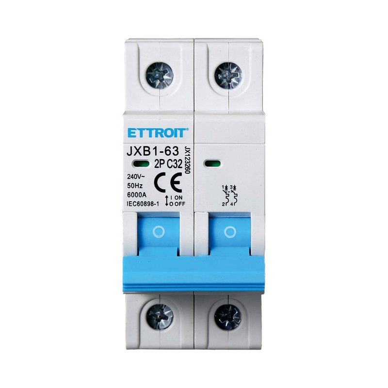 Interruttore Magnetotermico Automatico 2P 32A 6000A 220V Salvavita Stotz Occupa 2 Moduli DIN