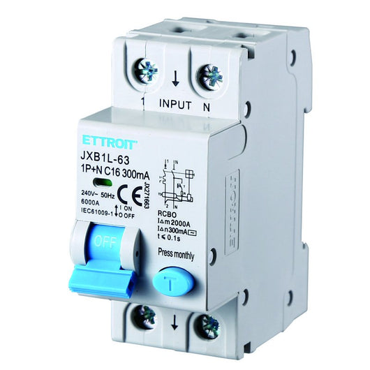 Interruttore Magnetotermico Differenziale 1P+N 16A 6KA 300mA 220V Occupa 2 Moduli DIN