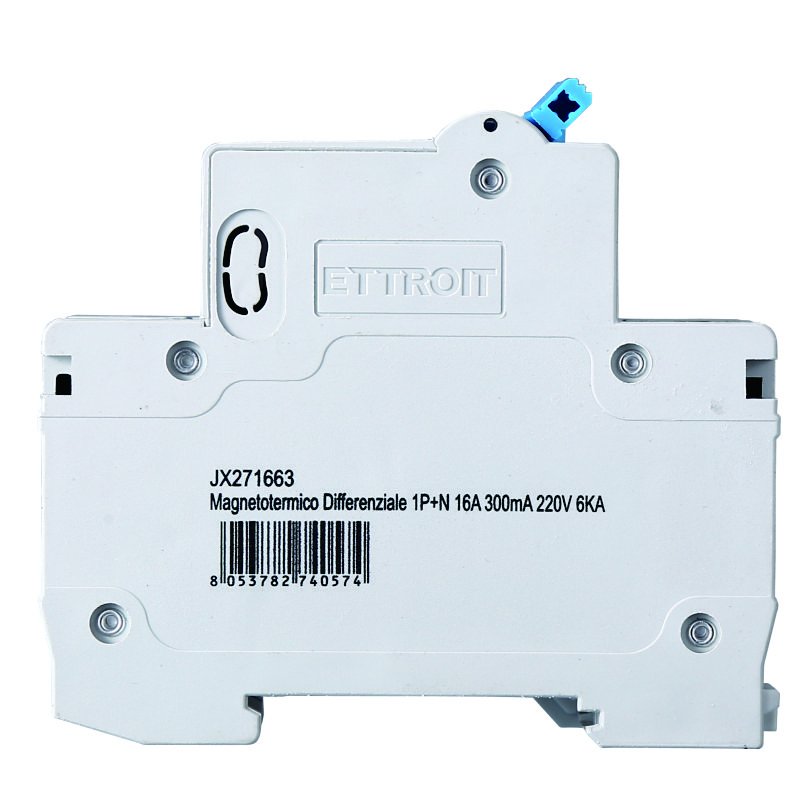 Interruttore Magnetotermico Differenziale 1P+N 16A 6KA 300mA 220V Occupa 2 Moduli DIN