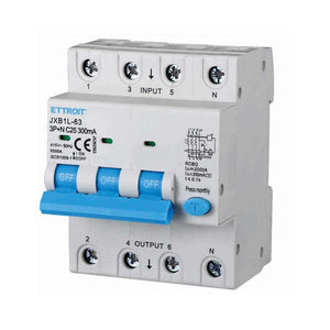 Interruttore Magnetotermico Differenziale 3P+N 25A 6KA 300mA 380V Occupa 4 Moduli DIN