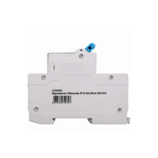 Interruttore Magnetotermico Differenziale 3P+N 40A 6KA 300mA 380V Occupa 4 Moduli DIN