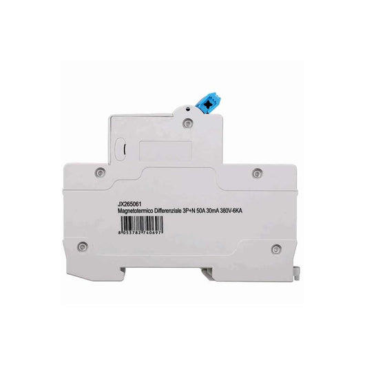 Interruttore Magnetotermico Differenziale 3P+N 50A 6KA 30mA 380V Occupa 4 Moduli DIN