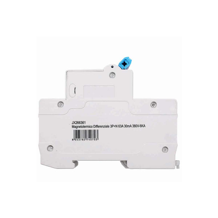 Interruttore Magnetotermico Differenziale 3P+N 63A 6KA 30mA 380V Occupa 4 Moduli DIN