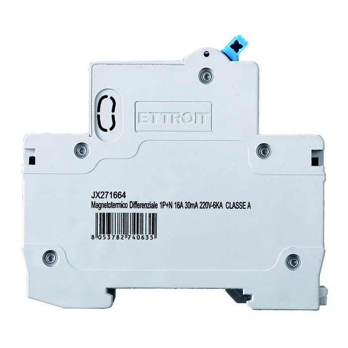Interruttore Magnetotermico Differenziale Tipo A 1P+N 16A 6KA 30mA 220V Occupa 2 Moduli DIN