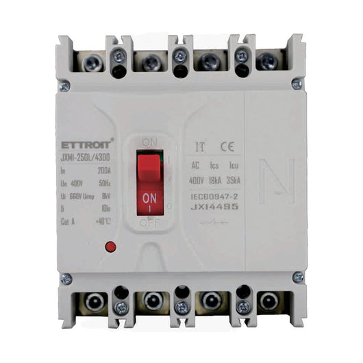 MCCB Interruttori Scatolati Magnetotermici 4P 22kA 200A AC 400V IP20 IEC60947-2