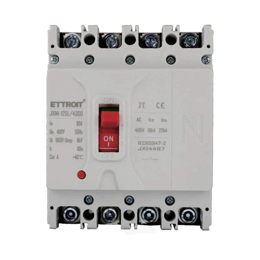 MCCB Interruttori Scatolati Magnetotermici 4P 22kA 80A AC 400V IP20 IEC60947-2