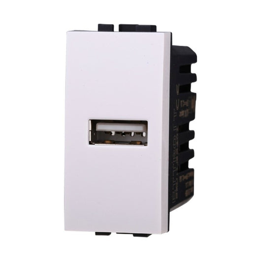 Modulo Presa Caricatore USB 5V 2,1A Colore BIANCO Compatibile Con Bticino Living Light