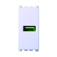 Modulo Presa Caricatore USB 5V 2,1A Colore Bianco Compatibile Con Vimar Arke