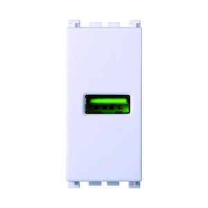 Modulo Presa Caricatore USB 5V 2,1A Colore Bianco Compatibile Con Vimar Arke