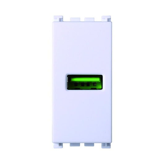 Modulo Presa Caricatore USB 5V 2,1A Colore Bianco Compatibile Con Vimar Arke
