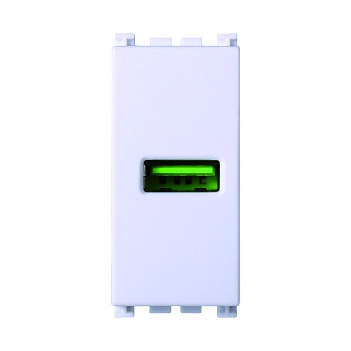 Modulo Presa Caricatore USB 5V 2,1A Colore Bianco Compatibile Con Vimar Arke