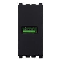 Modulo Presa Caricatore USB 5V 2,1A Colore Nero Compatibile Con Vimar Arke