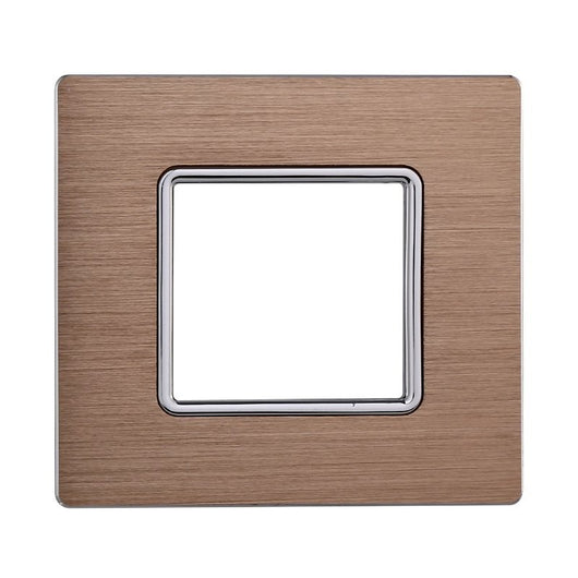 Placca In Alluminio Serie Solar 2P Colore Oro Compatibile Con Bticino Matix