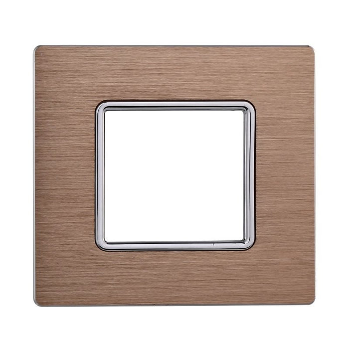 Placca In Alluminio Serie Solar 2P Colore Oro Compatibile Con Bticino Matix