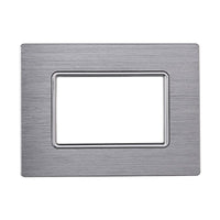 ETTROIT Placca In Alluminio Serie Solar 3P Colore Silver Lucido Compatibile Con Bticino Matix