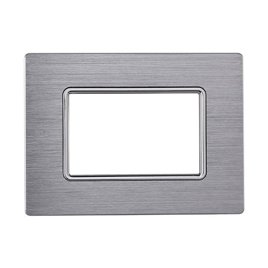 ETTROIT Placca In Alluminio Serie Solar 3P Colore Silver Lucido Compatibile Con Bticino Matix