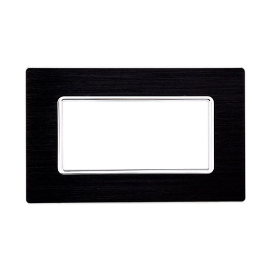 Placca In Alluminio Serie Solar 4P Colore Nero Compatibile Con Bticino Matix