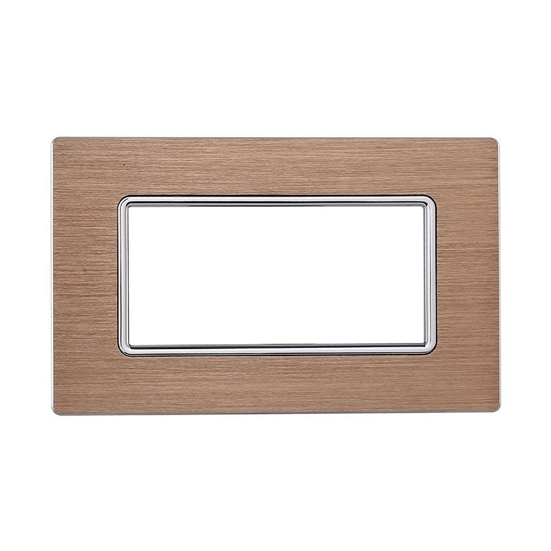 ETTROIT Placca In Alluminio Serie Solar 4P Colore Oro Compatibile Con Bticino Matix