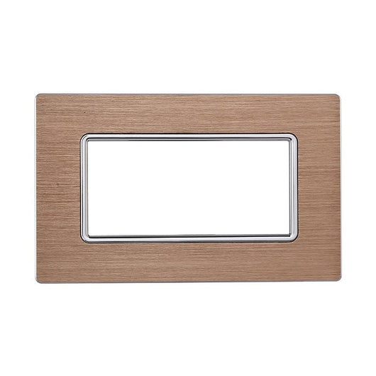 ETTROIT Placca In Alluminio Serie Solar 4P Colore Oro Compatibile Con Bticino Matix