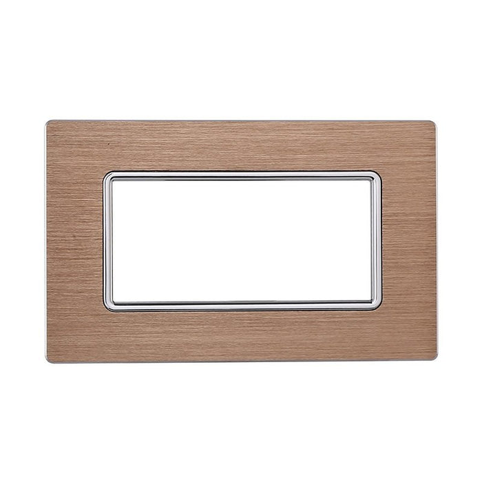 ETTROIT Placca In Alluminio Serie Solar 4P Colore Oro Compatibile Con Bticino Matix