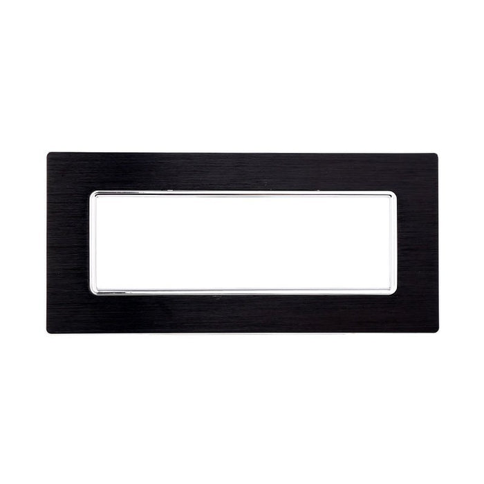 Placca In Alluminio Serie Solar 6P Colore Nero Compatibile Con Bticino Matix