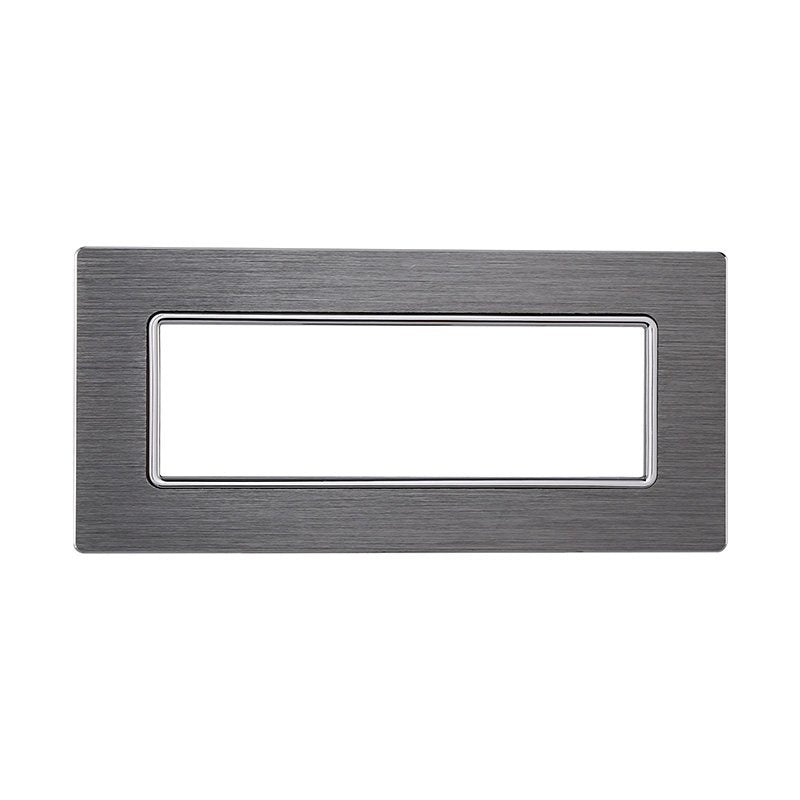 ETTROIT Placca In Alluminio Serie Solar 6P Colore Silver Compatibile Con Bticino Matix