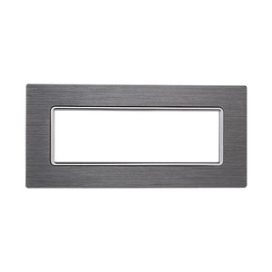 ETTROIT Placca In Alluminio Serie Solar 6P Colore Silver Compatibile Con Bticino Matix