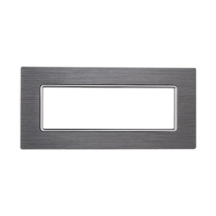 ETTROIT Placca In Alluminio Serie Solar 6P Colore Silver Compatibile Con Bticino Matix