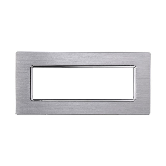 ETTROIT Placca In Alluminio Serie Solar 6P Colore Silver Lucido Compatibile Con Bticino Matix